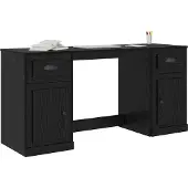 vidaXL Schreibtisch mit Schrank Schwarz Eichen-Optik Holzwerkstoff