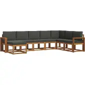 vidaXL Outdoor-Sofagarnitur 8 stk. Natur und Anthrazit