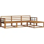 vidaXL Outdoor-Sofagarnitur 4 pcs Natur Massivholz Akazie