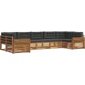 vidaXL Outdoor-Sofagarnitur 7 Stk. Natur und Anthrazit