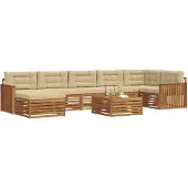 vidaXL Outdoor-Sofagarnitur 8 stk. Natur und Beige