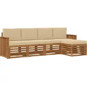vidaXL Outdoor-Sofagarnitur 5 stk. Natur und Beige