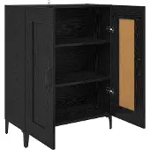 vidaXL Sideboard Schwarz Eichen-Optik 69,5 x 34 x 90 cm Holzwerkstoff