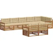 vidaXL Outdoor-Sofagarnitur 8 Stk. Natur und Beige