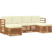 vidaXL Outdoor-Sofagarnitur 6 stk. Natur und Creme