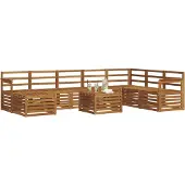 vidaXL Outdoor-Sofagarnitur 9 stk. Natur