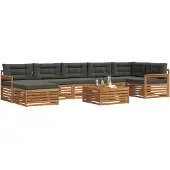 vidaXL Outdoor-Sofagarnitur 8 Stk. Natur und Anthrazit