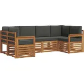 vidaXL Outdoor-Sofagarnitur 6 Stk. Natur und Anthrazit