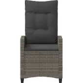 vidaXL Verstellbarer Gartenstuhl Grau und Dunkelgrau 56 x 60 x 112 cm
