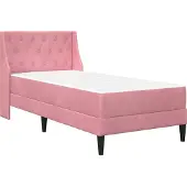 vidaXL Bettgestell mit Matratze mit Matratze Rosa 100 x 200 cm Samt
