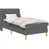 vidaXL Bettgestell mit Matratze Grau 90 x 190 cm Polyester