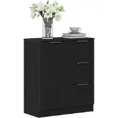 vidaXL Sideboard Schwarz Eichen-Optik 60 x 30 x 70 cm Holzwerkstoff