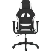 vidaXL Gaming-Stuhl Schwarz und Weiß Stoff