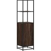 vidaXL Highboard Braun Eichen-Optik 35,5x35x139cm Holzwerkstoff Metall