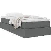 vidaXL Aufbewahrungsbett mit Matratze Dunkelgrau 90 x 200 cm Polyester