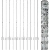 vidaXL Wildzaun mit Pfosten 25 x 1 m Verzinkter Stahl Silber Netz