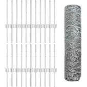 vidaXL Sechseckzaun mit Pfosten 50 x 0,4 m Verzinkter Stahl Silber