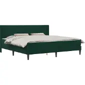 vidaXL Bettgestell mit Matratze Dunkelgrün 180 x 200 cm Samt