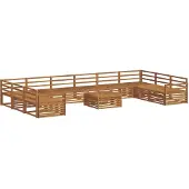 vidaXL Sofagarnituren 11 stk. Natur Massivholz Akazie
