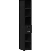 vidaXL Bücherregal Schwarz Eichen-Optik 30 x 42,4 x 185,2 cm