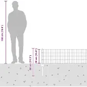 vidaXL Euro-Zaun mit Pfosten 10 x 0,4 m Verzinkter Stahl Silber Netz