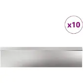 vidaXL Schneckenzauns 16 stk. 100 x 3,5 x 25 cm Edelstahl Silber