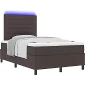 vidaXL Boxspringbett mit Matratze Dunkelbraun 120 x 200 cm Stoff