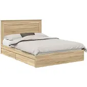 vidaXL Aufbewahrungsbett Sonoma-Eiche 140 x 200 cm Holzwerkstoff