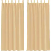vidaXL Voile Vorhänge mit Stangentaschen 2 Stk. Sandfarbe