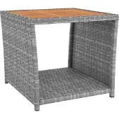 vidaXL 3-tlg. Garten-Lounge-Set Grau Poly Rattan & Massivholz Akazie