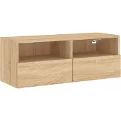 vidaXL TV-Wandschrank Sonoma-Eiche 80x30x30 cm Holzwerkstoff