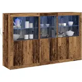 vidaXL LED-Sideboard Altholz 162 x 37 x 100 cm Holzwerkstoff