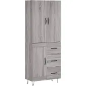 vidaXL Highboard Grau Sonoma 69,5x34x180 cm Holzwerkstoff