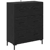 vidaXL Highboard Schwarz Eichen-Optik 69,5 x 34 x 180 cm Holzwerkstoff