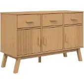 vidaXL Sideboard OLDEN Braun 114x43x73,5 cm Massivholz Kiefer