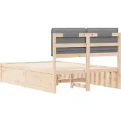 vidaXL Bettgestell mit gepolstertem Kopfteil Hellgrau 120 x 190 cm