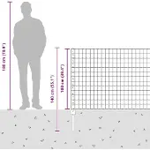 vidaXL Euro-Zaun mit Pfosten 10 x 1 m PVC-beschichteter Stahl Grau