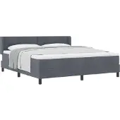 vidaXL Boxspringbett mit Kopfteil Dunkelgrau 200 x 180 cm Samt
