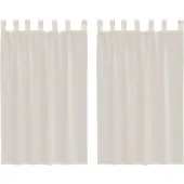 vidaXL Voile Vorhänge mit Lasche 2 Stk. Creme