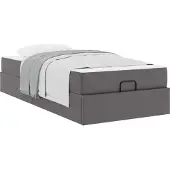 vidaXL Bettgestell mit Matratze Sonstiges 2 pcs Grau PVC