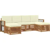 vidaXL Outdoor-Sofagarnitur 6 stk. Natur und Creme