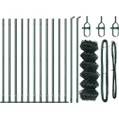 vidaXL Maschendrahtzaun mit Betonsockel 25 x 0,4 m Grün Netz