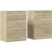 vidaXL Sideboards 2 Stk. Sonoma-Eiche 60x39x80 cm Holzwerkstoff