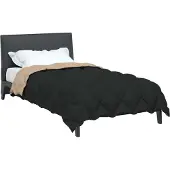 vidaXL Winterbettdecke 135 x 200 cm 450 g/m² Schwarz und Taupe