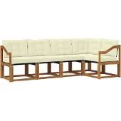 vidaXL Outdoor-Sofagarnitur 5 stk. Natur und Creme
