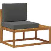 vidaXL Outdoor-Sofagarnitur mit Kissen 6 Stück Natur und Anthrazit