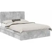 vidaXL Aufbewahrungsbett Beton Grau 150 x 200 cm Holzwerkstoff