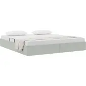 vidaXL Ottoman Bettgestell mit Speicher Hellgrau 160 x 200 cm Samt