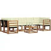 vidaXL Outdoor-Sofagarnitur 8 stk. Natur und Creme