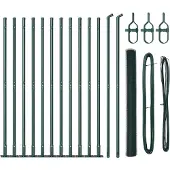 vidaXL Sechseckzaun mit Betonsockel 25 x 1,5 m PVC-beschichteter Stahl